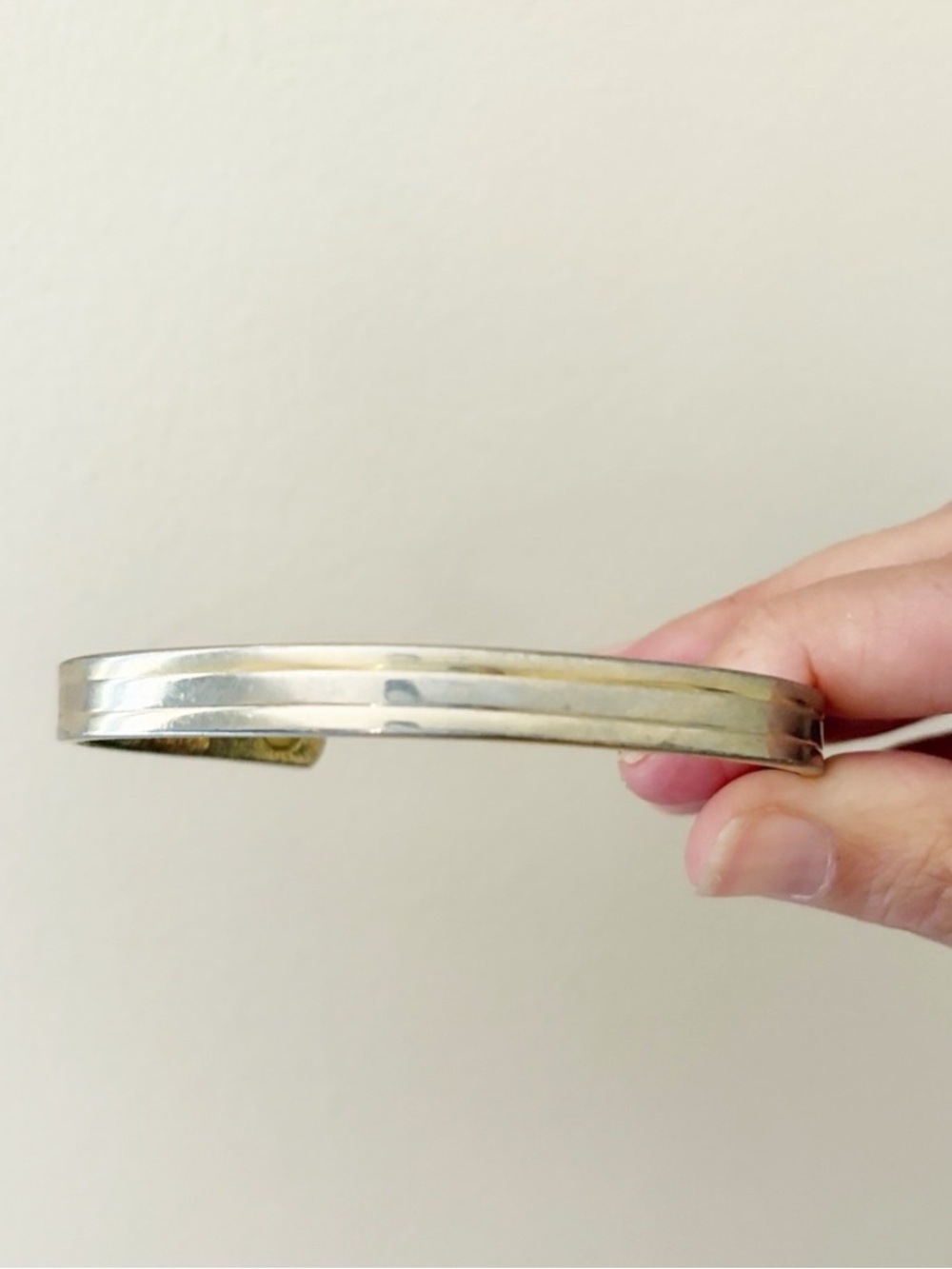 Two-Tone Gold plated Bangle Bracelet - Silver and Gold Tones